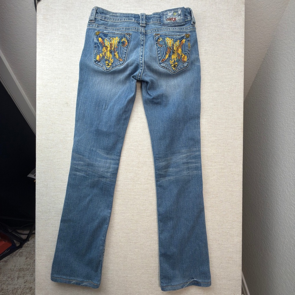MEK Denim Princeton Jeans Womens 27 Embroidered Straight Light Blue Y2K W1PRINS4 - Picture 2 of 11